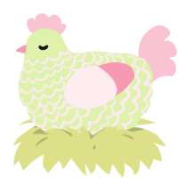 A apple and rose chicken with a lace pattern