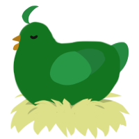 duolingo bird, a leaf and viridian chicken