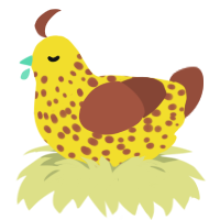 Gros Michel, a yellow and russet chicken with a speckle pattern