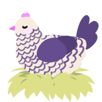A cream and overcast chicken with a lace pattern