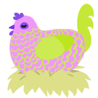 Sakura Pocky, a lavender and lime chicken with a lace pattern