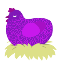 Ultimate Grape Works, a violet and amethyst chicken with a double-lace pattern