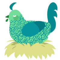 baja be thy blast, a spring and teal chicken with a double-lace pattern