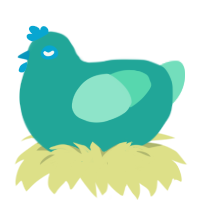 Dragon Egg, a turquoise and mint chicken