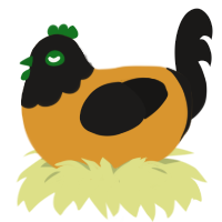 Chrysoberyl, a orange and sable chicken with a head pattern