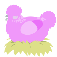 A lavender chicken with a neck-speckle pattern