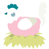 Trans Chaos, a rose and white chicken with a head pattern