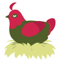 A olive and crimson chicken with a head pattern
