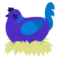 A indigo and sapphire chicken with a neck-band pattern