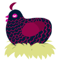 A tumblr and maroon chicken with a lace pattern