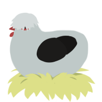 A silver and sable chicken