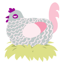 A silver and rose chicken with a lace pattern