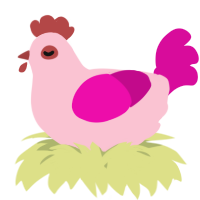 A rose and fuchsia chicken