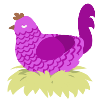 A orchid and plum chicken with a lace pattern