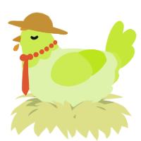 A apple and lime chicken with a head pattern