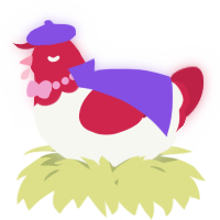 A white and crimson chicken with a head pattern