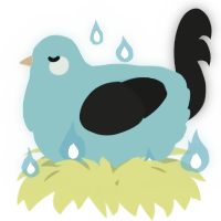 A aqua and sable chicken