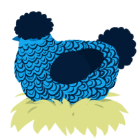 A sky and tumblr chicken with a double-lace pattern