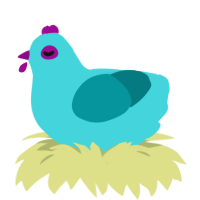 (unnamed), a aqua and teal chicken
