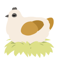 A cream and gold chicken