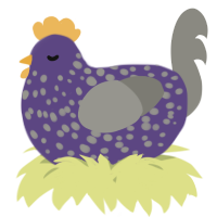 A overcast and ash chicken with a speckle pattern