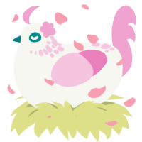 A white and pink chicken with a neck-speckle pattern