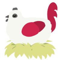 A white and crimson chicken