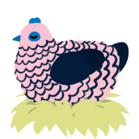A rose and tumblr chicken with a lace pattern