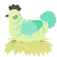 A apple and mint chicken with a half-bar pattern