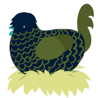 Moss, a tumblr and olive chicken with a lace pattern