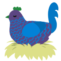 A overcast and sapphire chicken with a lace pattern