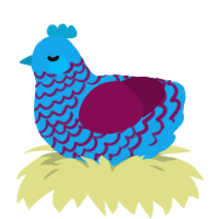 A sky and wine chicken with a lace pattern