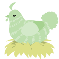 A gluppy chicken with a bar pattern