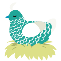 (unnamed), a turquoise and white chicken with a lace pattern