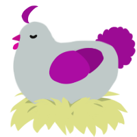 A silver and plum chicken