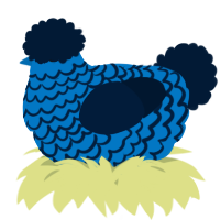 A sapphire and tumblr chicken with a lace pattern