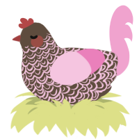 (unnamed), a bark and pink chicken with a double-lace pattern