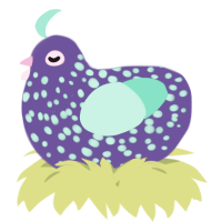 A overcast and mint chicken with a speckle pattern