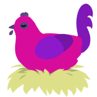 (unnamed), a fuchsia and violet chicken
