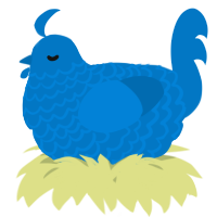 A sapphire chicken with a lace pattern