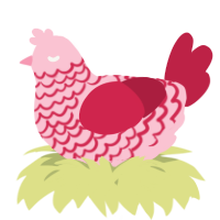A rose and crimson chicken with a lace pattern
