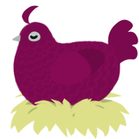A wine chicken with a lace pattern