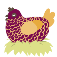 A wine and honey chicken with a lace pattern