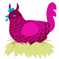 Tynkakota, a maroon and fuchsia chicken with a lace pattern