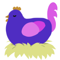 A indigo and orchid chicken