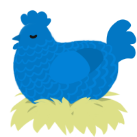 A sapphire chicken with a lace pattern