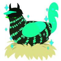 Monster Energy, a mist and black chicken with a bar pattern