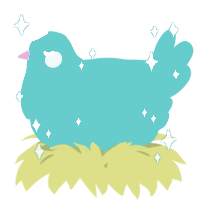 A sky and cerulean chicken with a head pattern