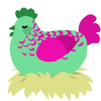 A spring and fuchsia chicken with a half-lace pattern