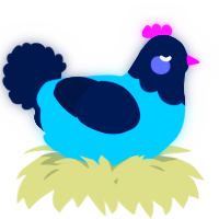 A sky and tumblr chicken with a head pattern
